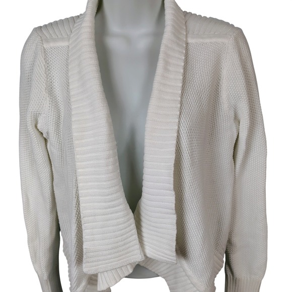 Banana Republic Sweaters - Banana Republic Womens M Open Front Cardigan White Cotton Coastal Minimalist